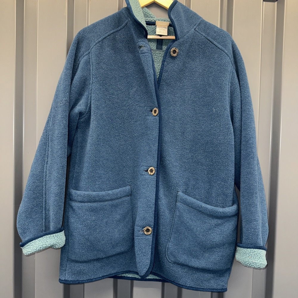 Vintage LL Bean Jacket Womens M Chore Field Barn Fleece Button Made USA
